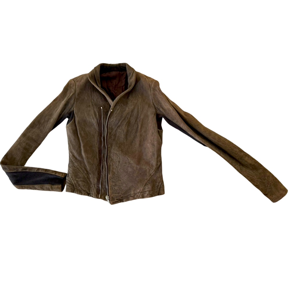 Rick Owens Chocolate brown leather jacket